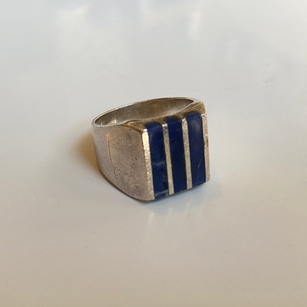 Vintage Mens Sterling Lapis Lazuli ring